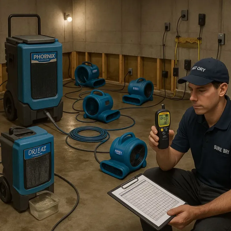 Structural Drying and Dehumidification process in Bayboro, NC